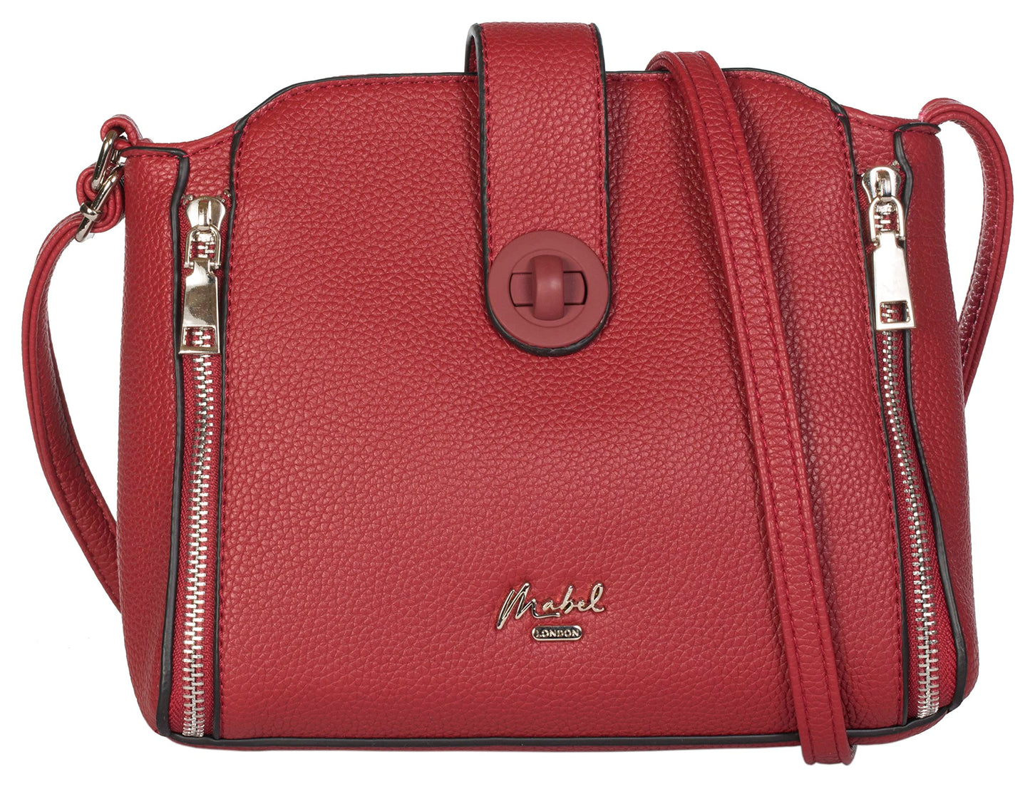 Liz - Vegan Leather Small Crossbody Tote Bag with Twist Lock & Zip Pocket