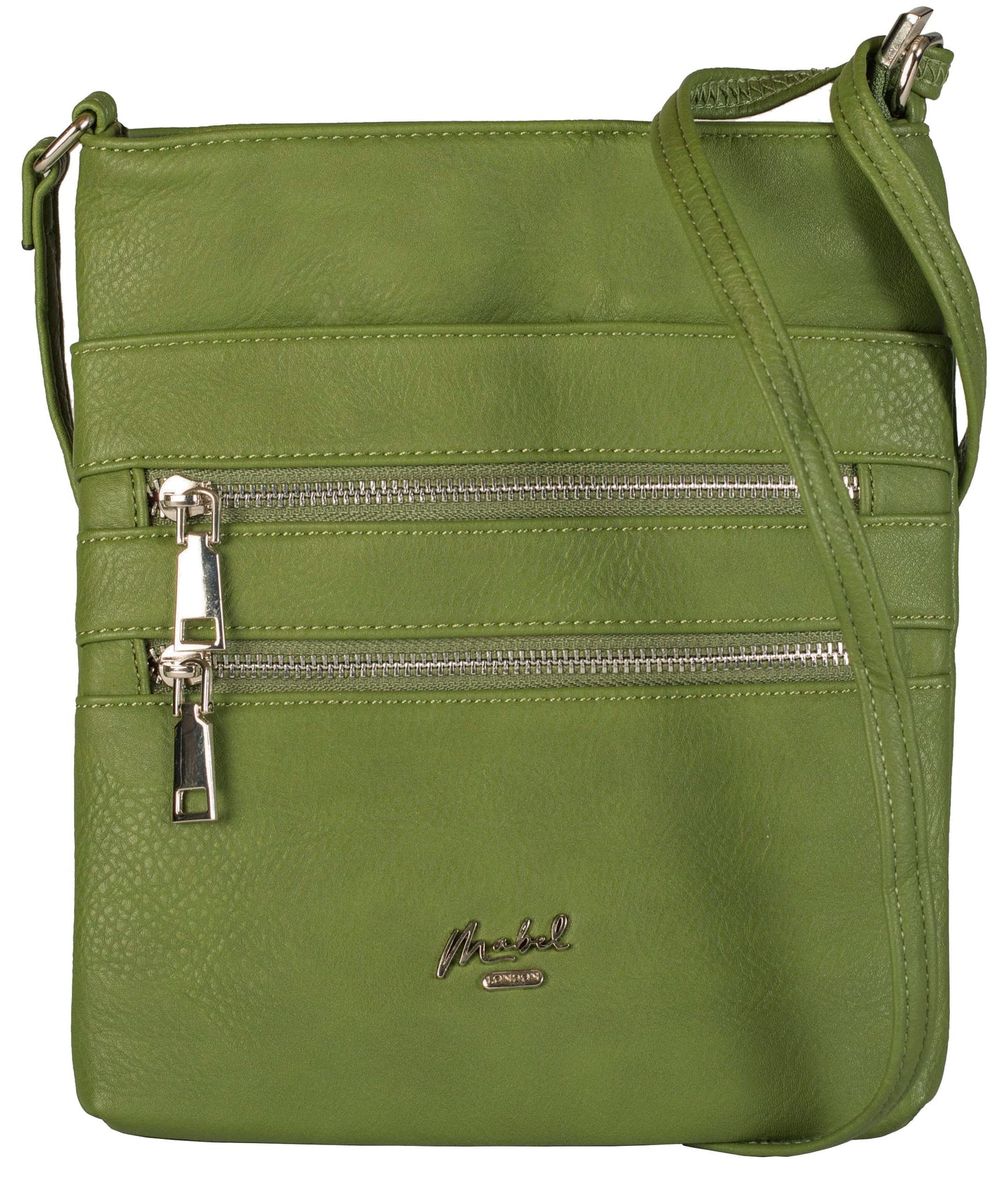 Tessa - Vegan Leather Small Crossbody Bag with Multiple Front Zip Pockets