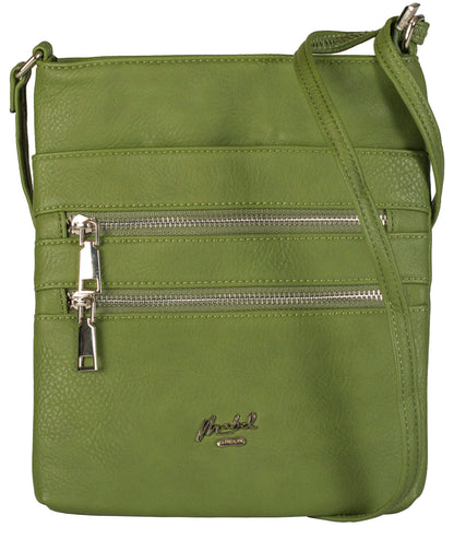 Tessa - Vegan Leather Small Crossbody Bag with Multiple Front Zip Pockets