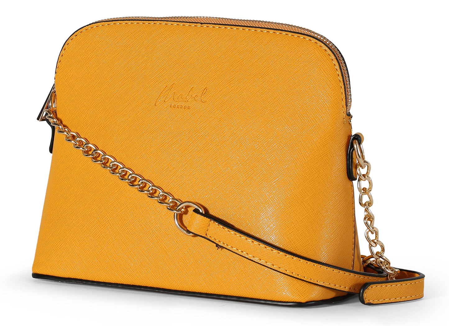 Noe - Vegan Leather Small Saddle Crossbody Shoulder Bag with Back Zip Pocket