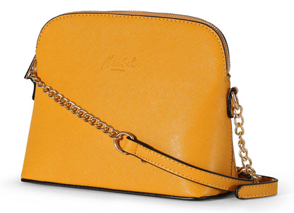 Noe - Vegan Leather Small Saddle Crossbody Shoulder Bag with Back Zip Pocket