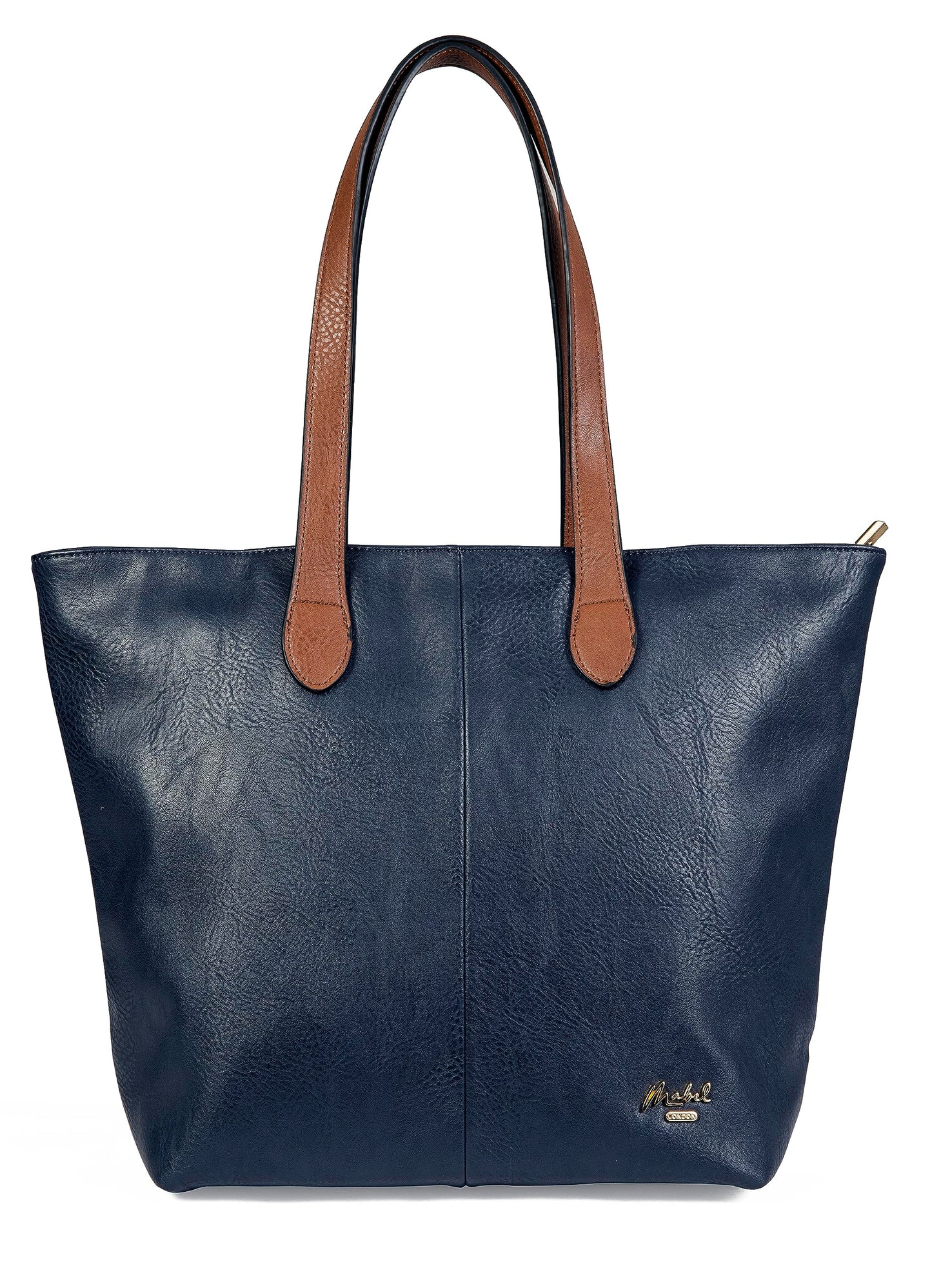 Brook - Medium Vegan Leather Shoulder Tote Bag with Zip Closure & Lightweight Design