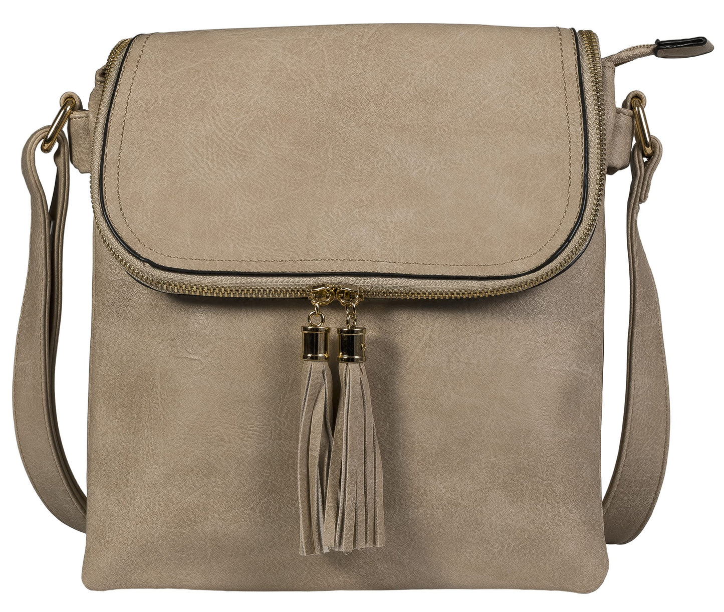 Polly - Medium Vegan Leather Shoulder Tote Bag with Zip Closure & Everyday Design