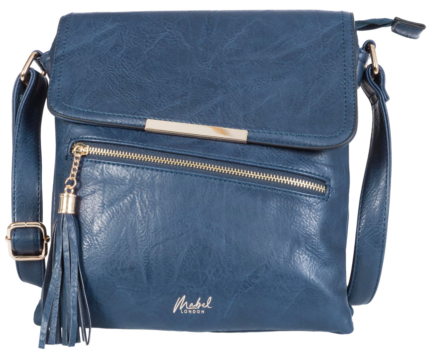 Bonnie - Medium Vegan Leather Crossbody Shoulder Bag with Zip Closure & Tassel Detail