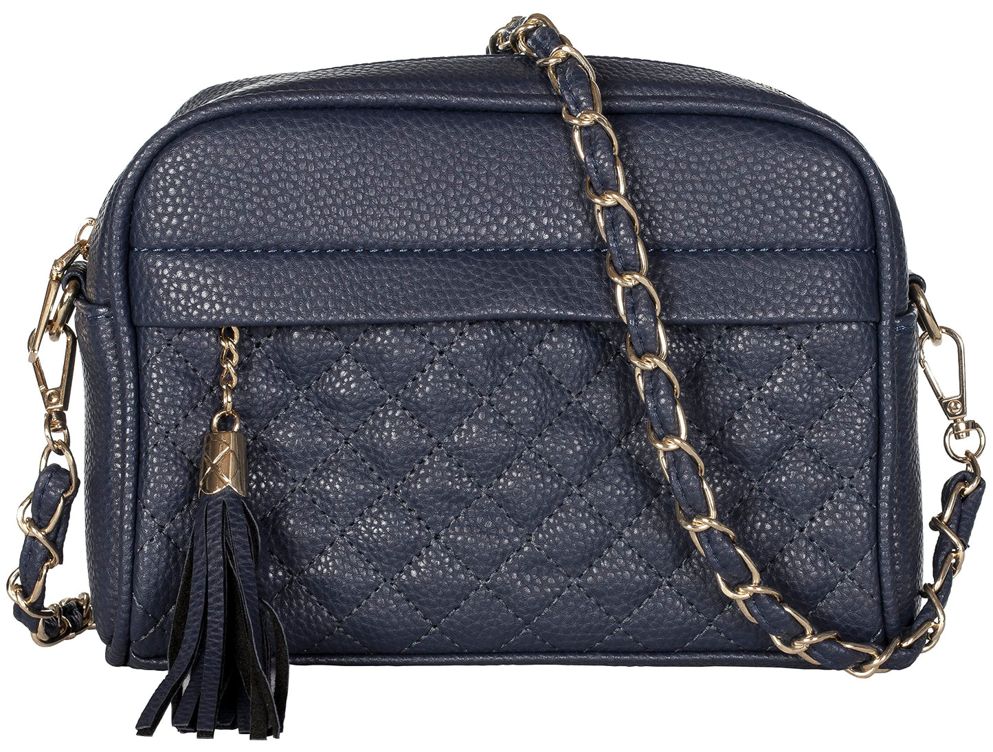 Em - Small Vegan Leather Shoulder Crossbody Bag with Zip Closure & Compact Style