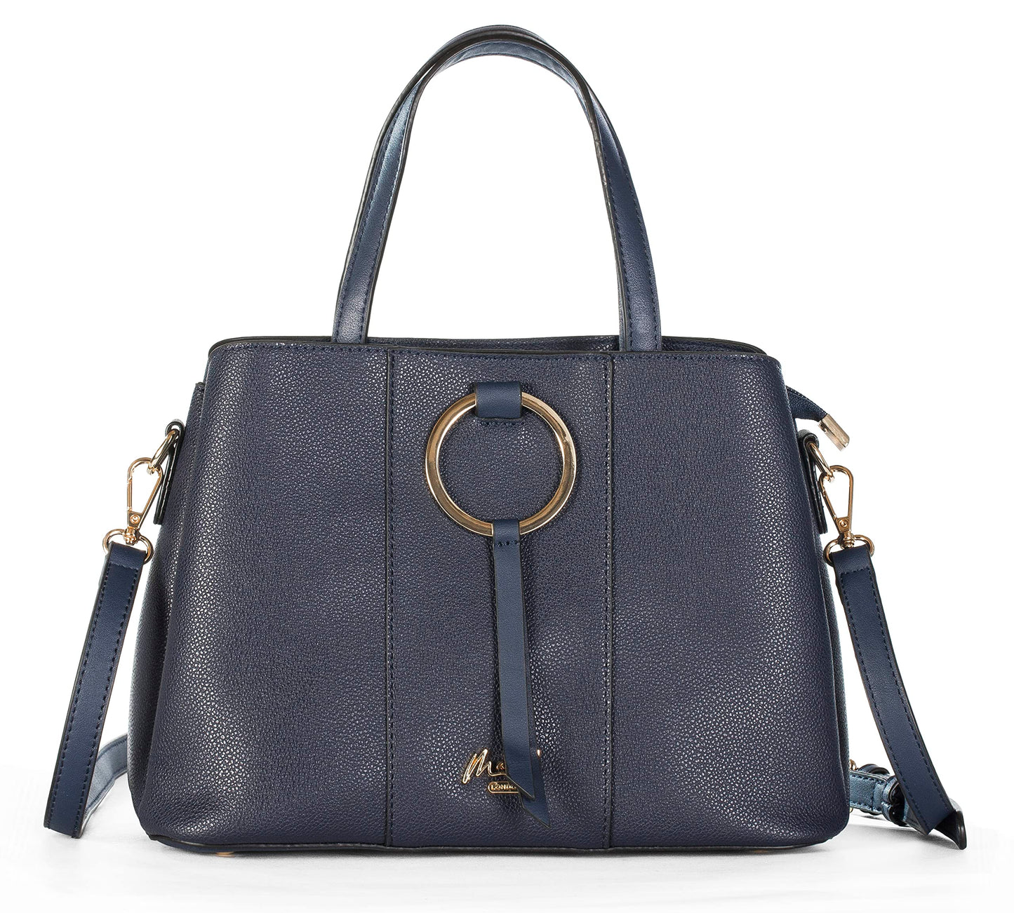 Lumi - Vegan Leather Satchel Handbag with Top Handles, Multiple Pockets & Strap