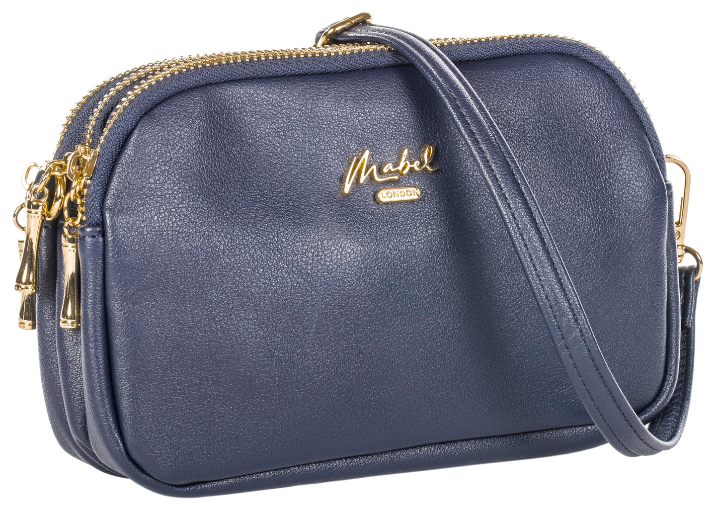 Simone - Vegan Leather Small Crossbody Bag with Triple Zip Compartments