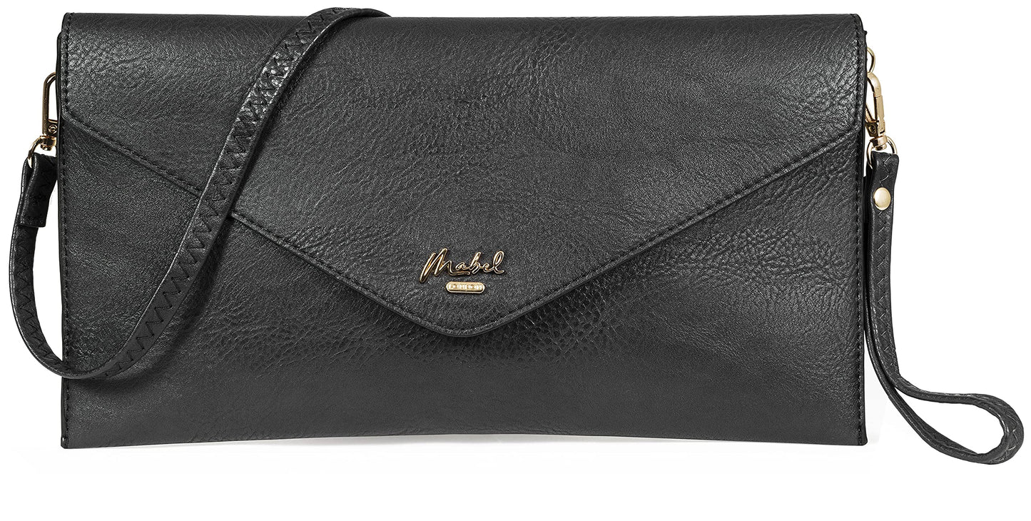 Piper - Vegan Leather Clutch Wristlet with Detachable Strap, Evening Purse Bag