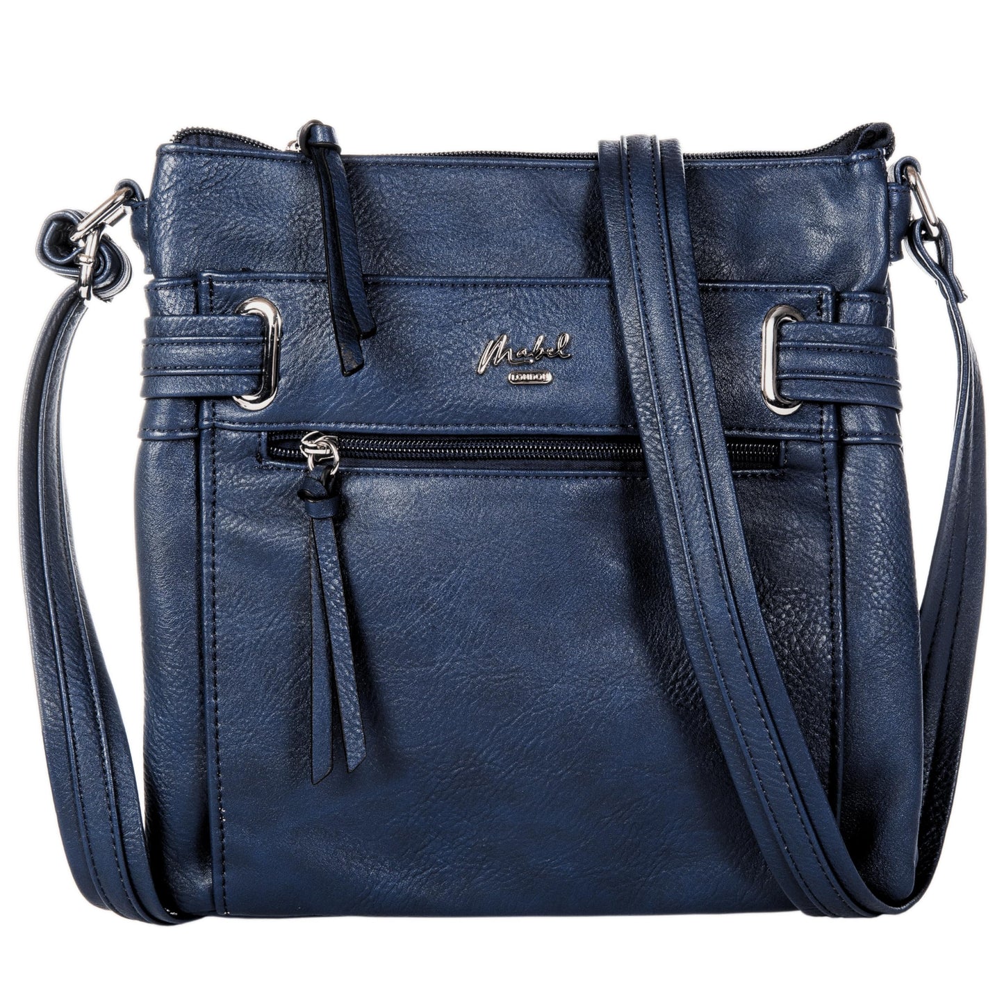 Lara - Small Vegan Leather Crossbody Shoulder Bag with Multiple Pockets & Zip Closure