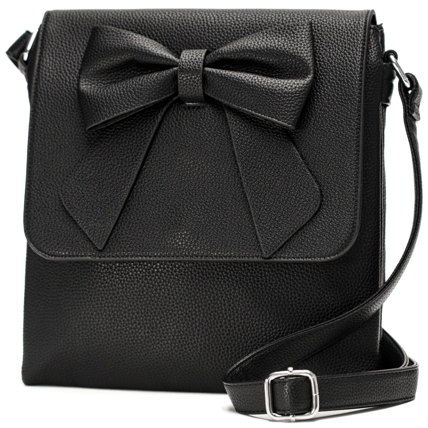 May - Faux Leather Medium Crossbody Shoulder Bag with Multi Pockets & Strap
