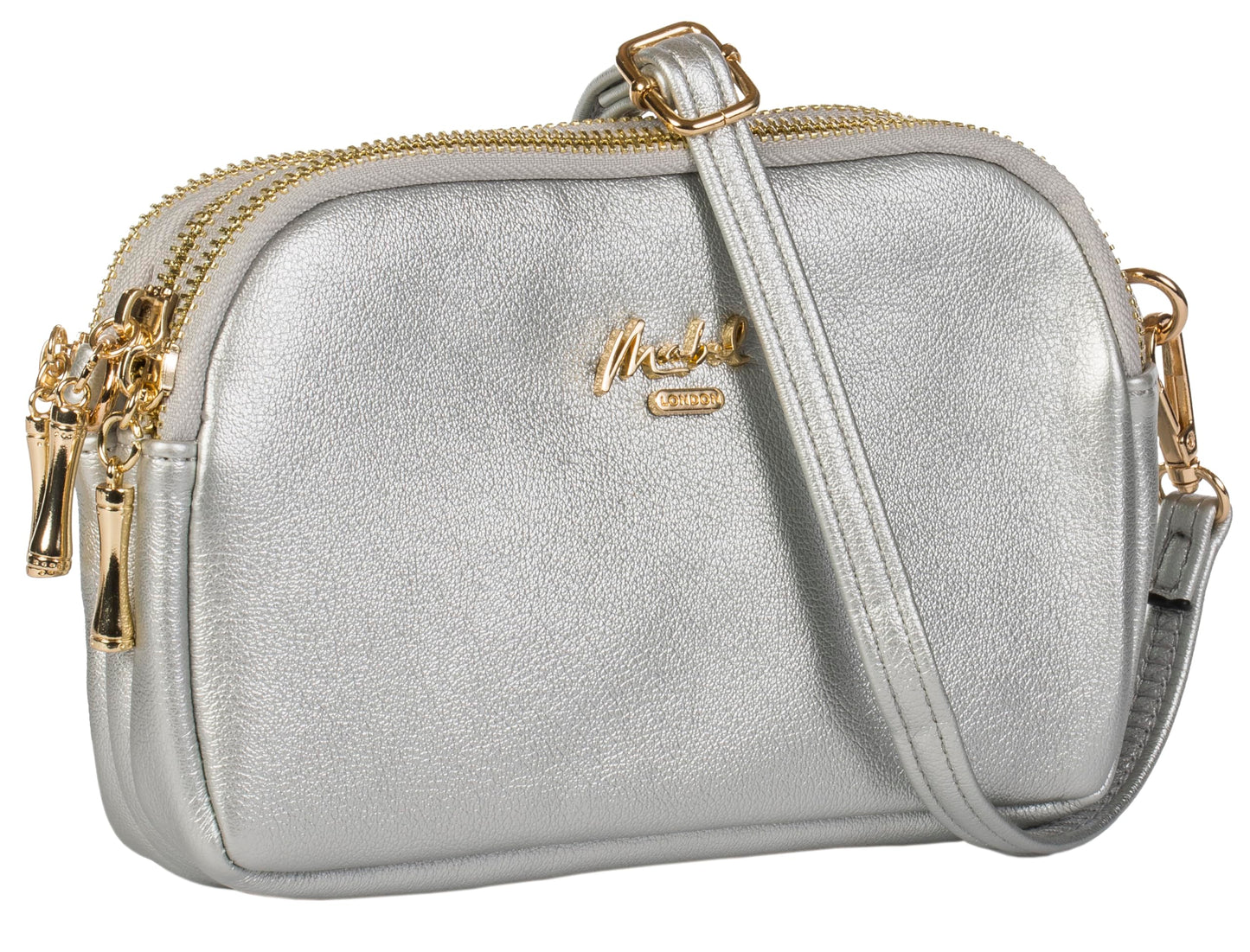 Simone - Vegan Leather Small Crossbody Bag with Triple Zip Compartments