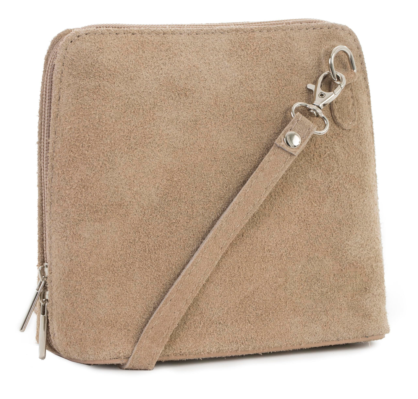 Abby - Genuine Italian Suede Leather Small Crossbody Bag Handmade in Florence Tuscany