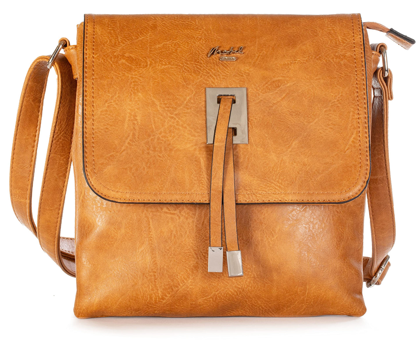 Zeta - Vegan Leather Medium Crossbody Bag with Zip Closure & Organised Interior