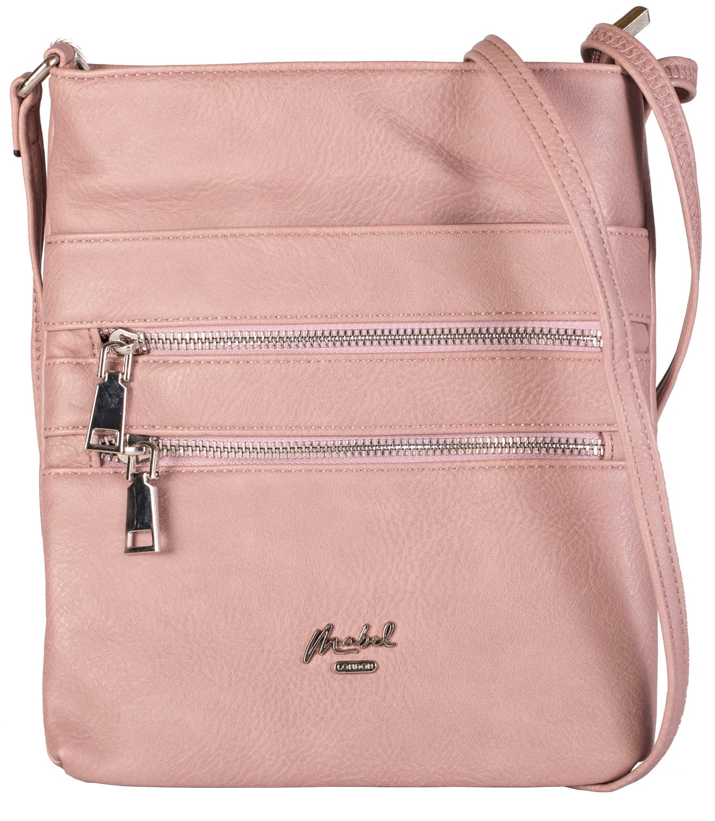 Tessa - Vegan Leather Small Crossbody Bag with Multiple Front Zip Pockets