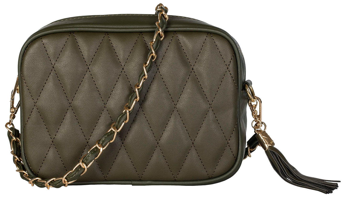 El - Small Vegan Leather Crossbody Shoulder Bag with Compact Design & Zip Closure