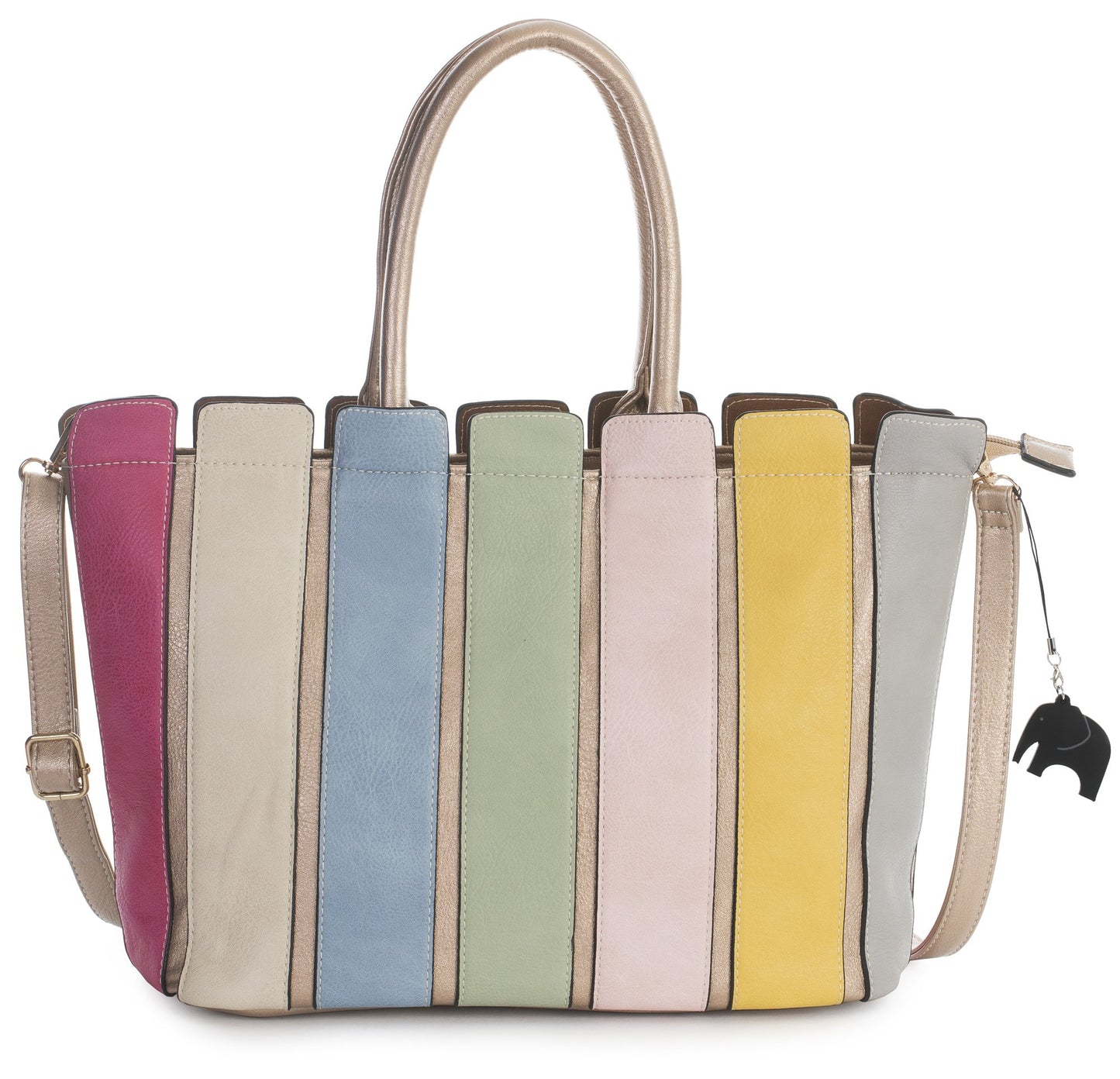 Iris - Medium Vegan Leather Shoulder Tote Bag with Zip Closure & Organised Interior
