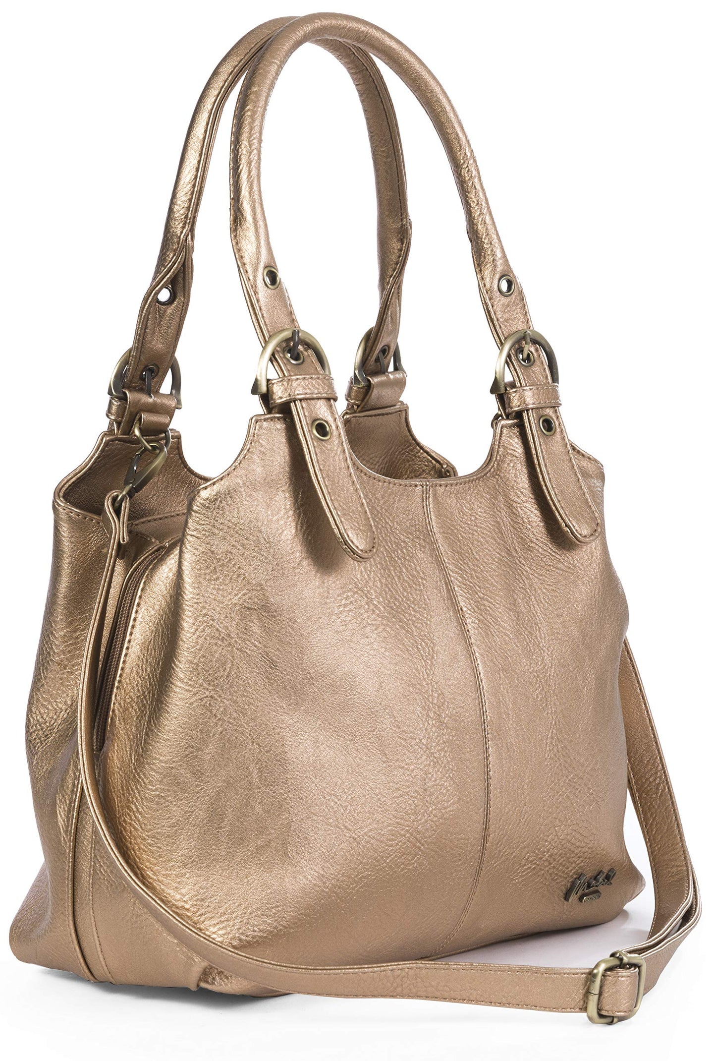 Amelia - Large Vegan Leather Shoulder Tote with Zip Closure & Spacious Organised Interior