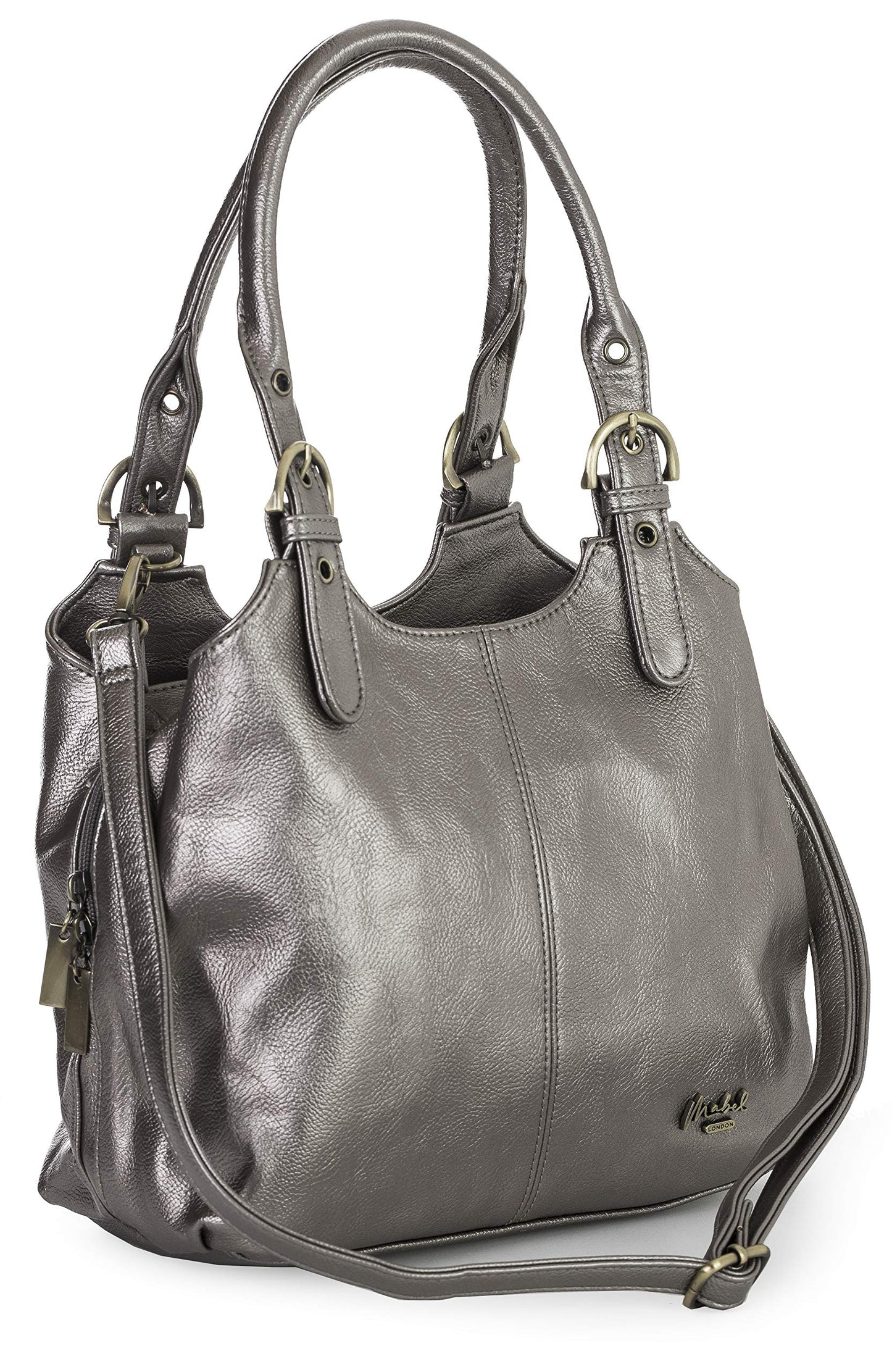 Amelia - Large Vegan Leather Shoulder Tote with Zip Closure & Spacious Organised Interior