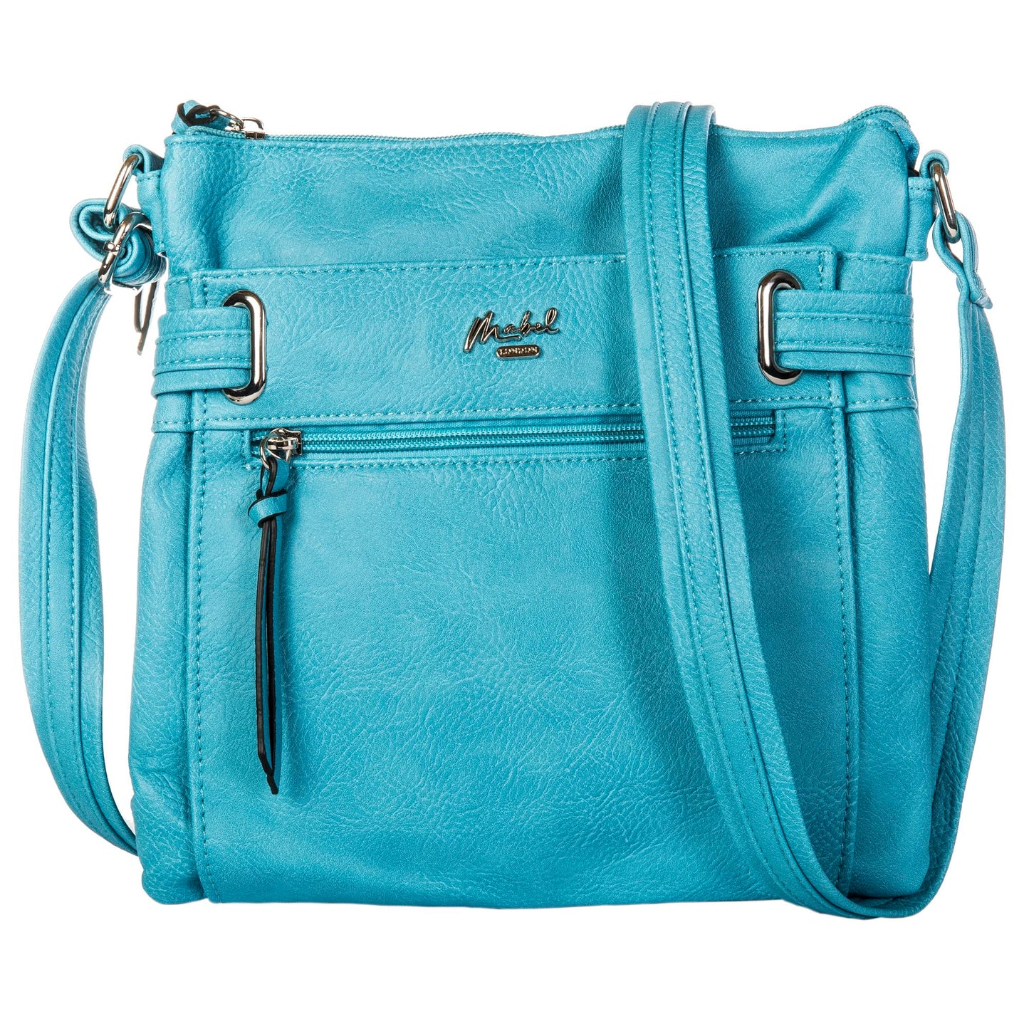 Lara - Small Vegan Leather Crossbody Shoulder Bag with Multiple Pockets & Zip Closure