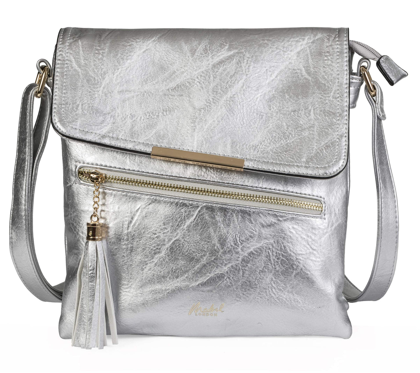 Bonnie - Medium Vegan Leather Crossbody Shoulder Bag with Zip Closure & Tassel Detail