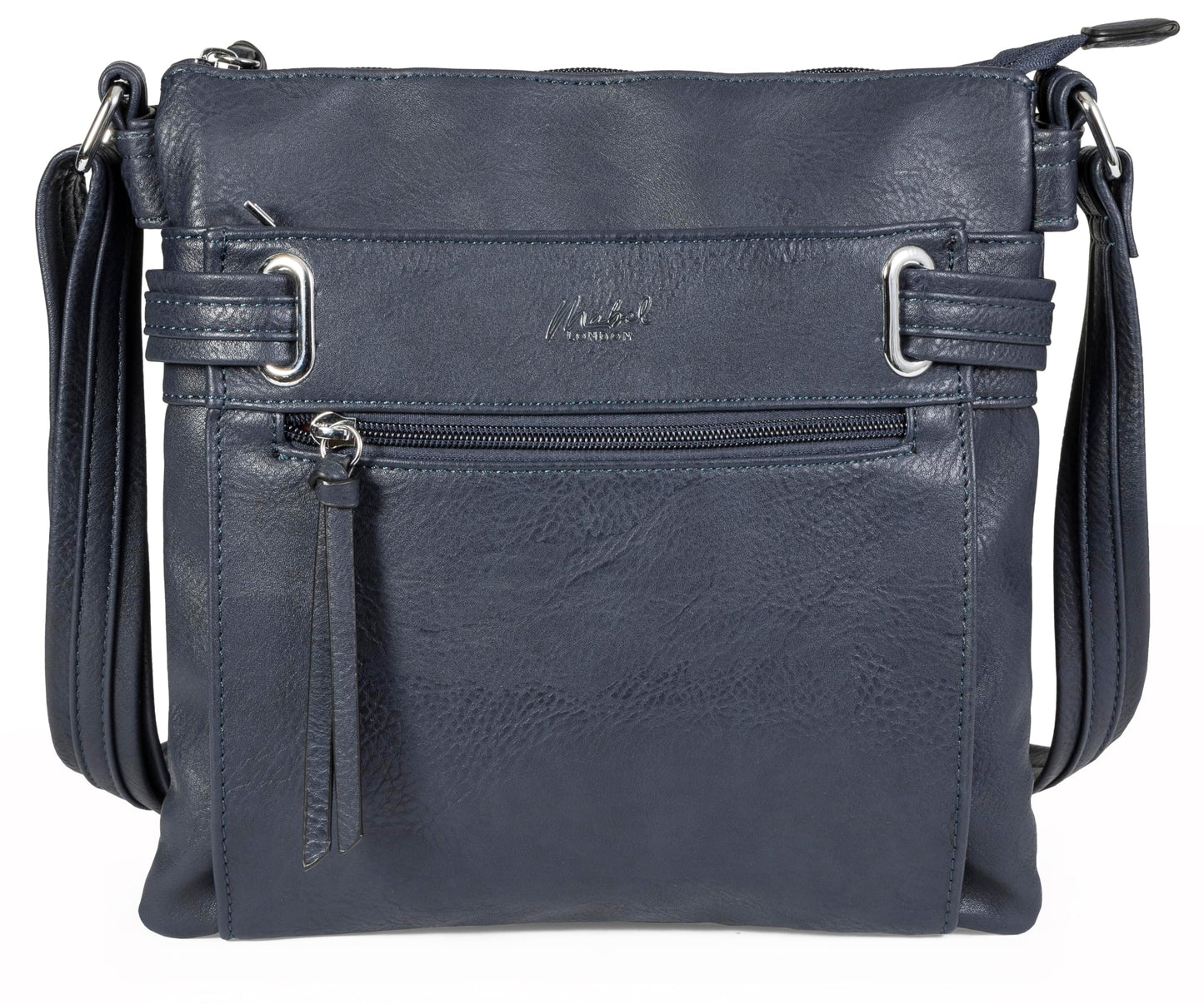 Lara - Small Vegan Leather Crossbody Shoulder Bag with Multiple Pockets & Zip Closure