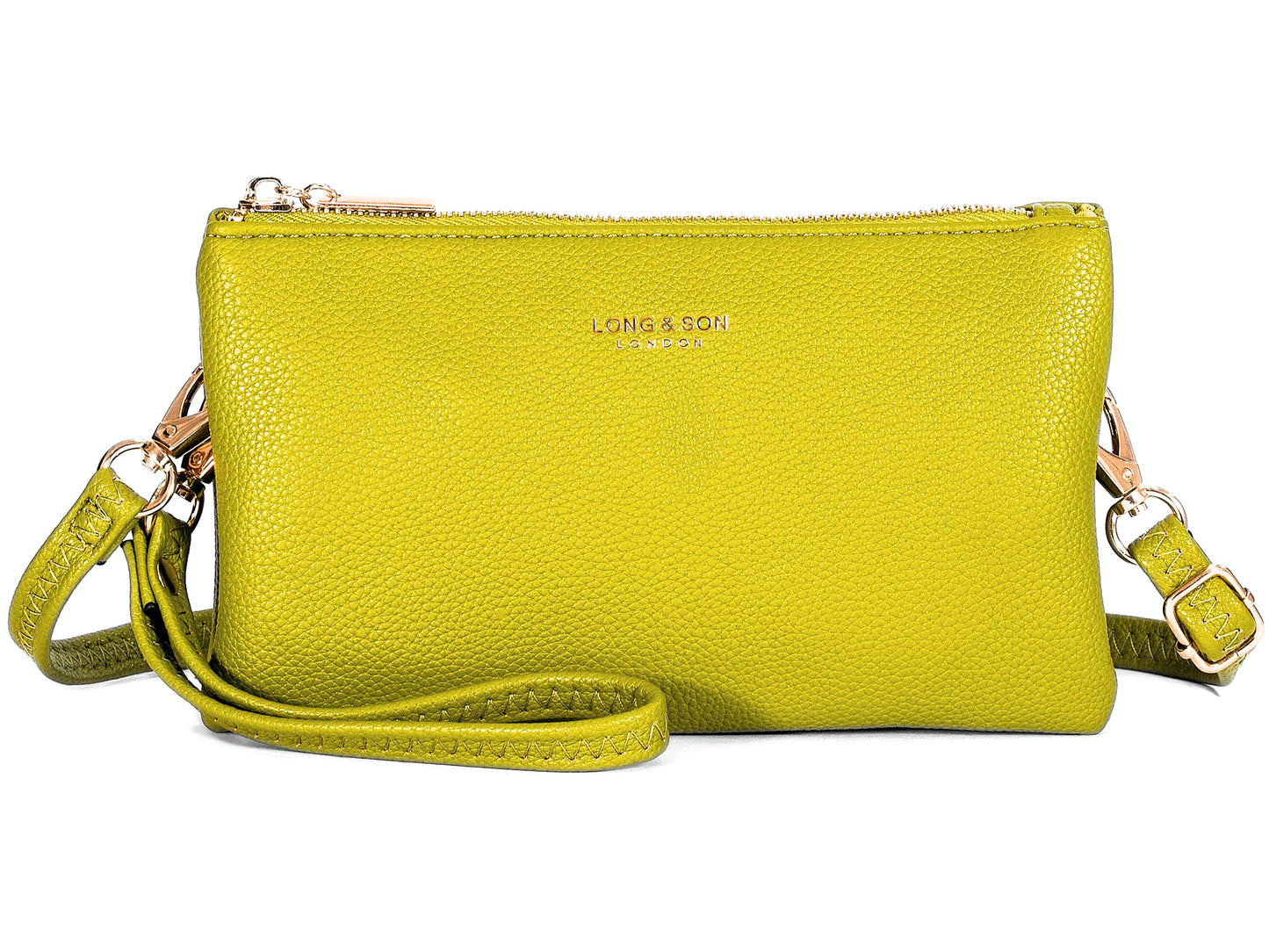 Ann - Small Vegan Leather Mini Crossbody Pouch Purse with Zip Closure & Strap