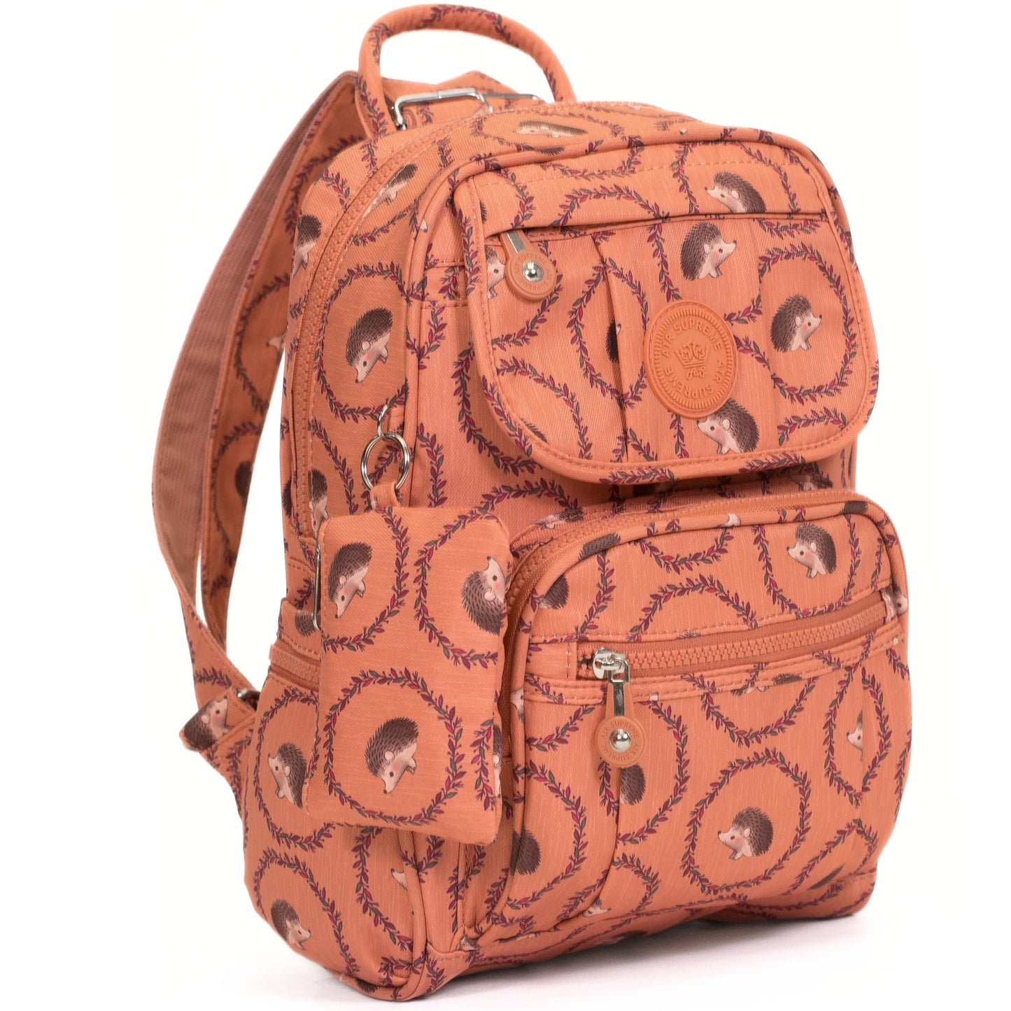 Lacey - Small Rainproof Fabric Printed Mini Backpack with Multi Zip Pockets