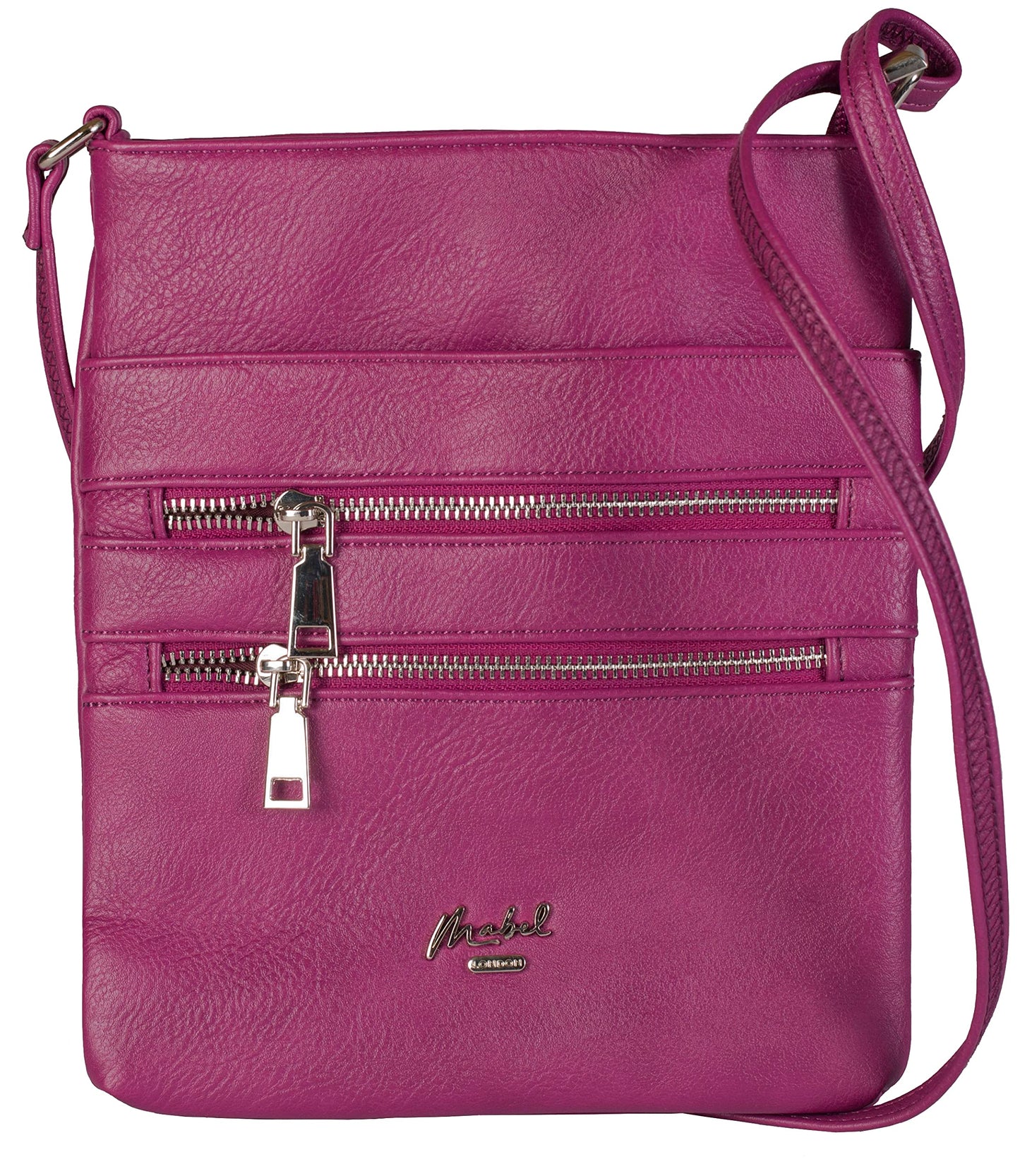 Tessa - Vegan Leather Small Crossbody Bag with Multiple Front Zip Pockets