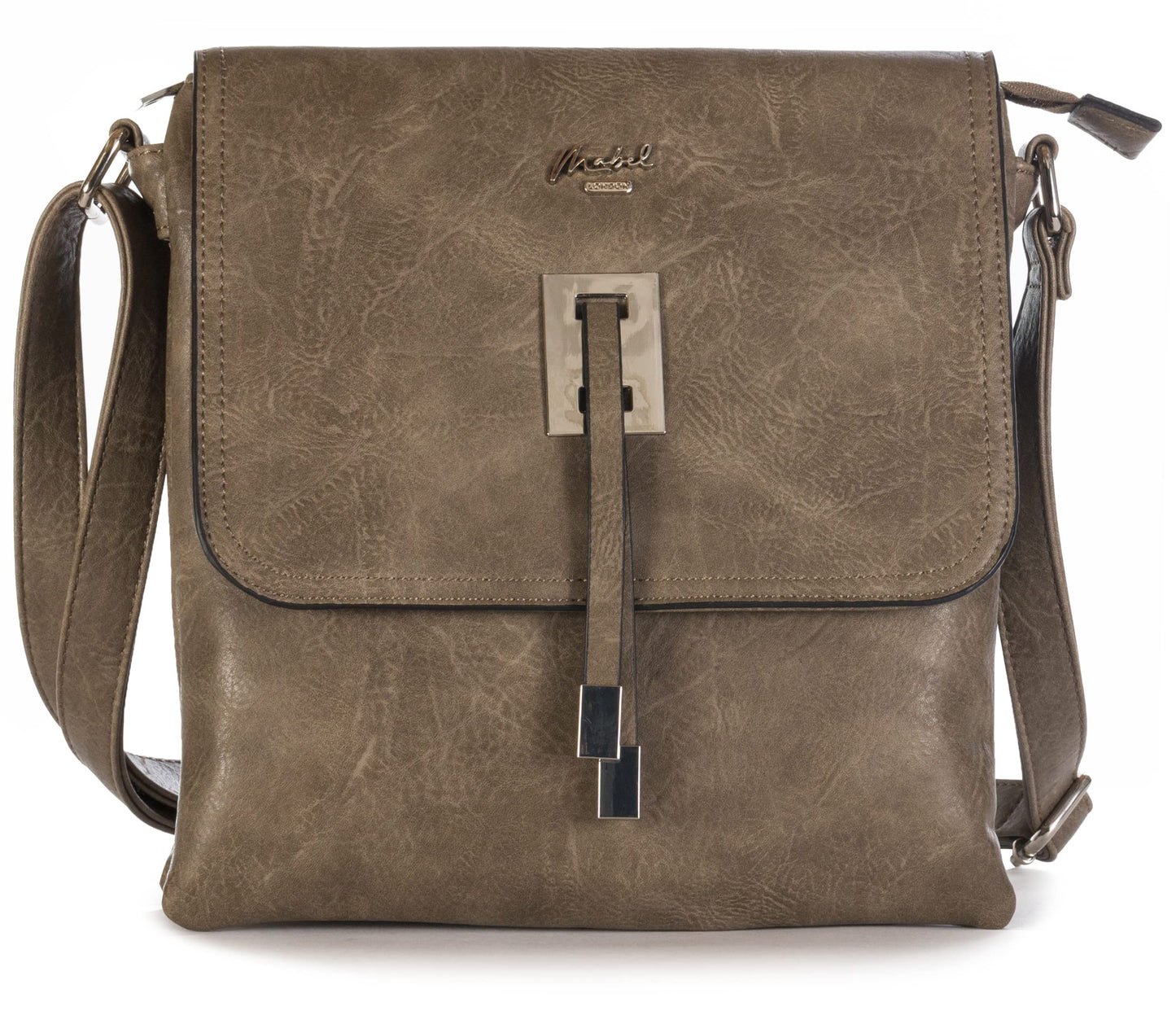 Zeta - Vegan Leather Medium Crossbody Bag with Zip Closure & Organised Interior