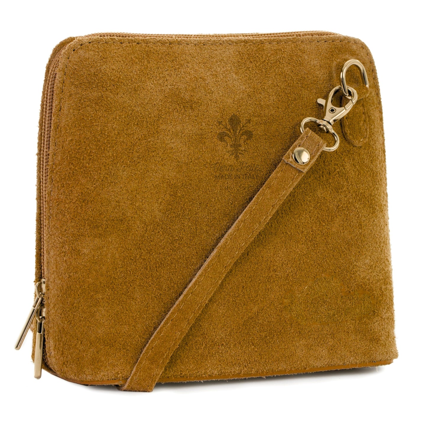Abby - Genuine Italian Suede Leather Small Crossbody Bag Handmade in Florence Tuscany