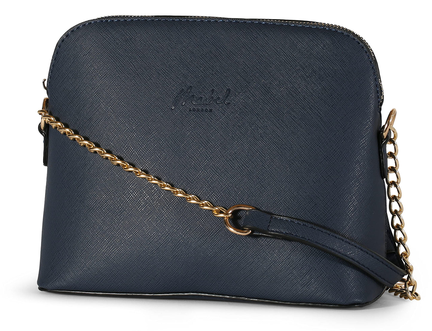 Noe - Vegan Leather Small Saddle Crossbody Shoulder Bag with Back Zip Pocket