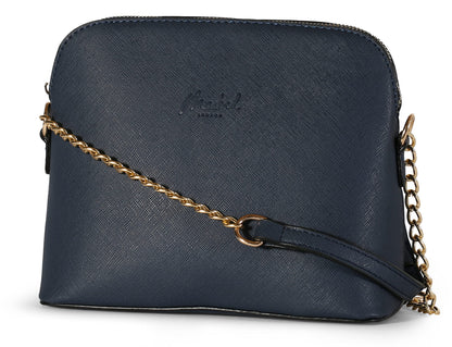 Noe - Vegan Leather Small Saddle Crossbody Shoulder Bag with Back Zip Pocket