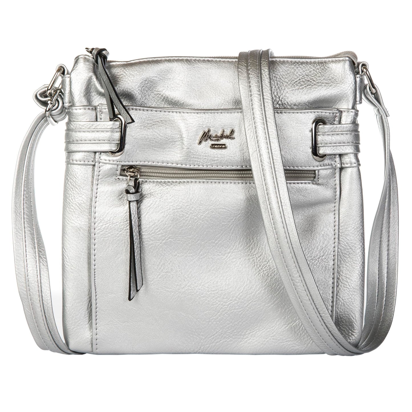 Lara - Small Vegan Leather Crossbody Shoulder Bag with Multiple Pockets & Zip Closure