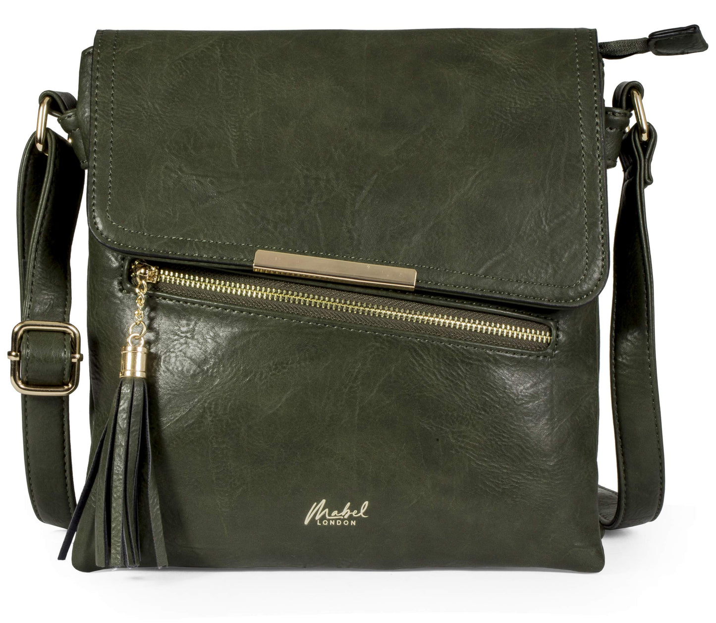 Bonnie - Medium Vegan Leather Crossbody Shoulder Bag with Zip Closure & Tassel Detail