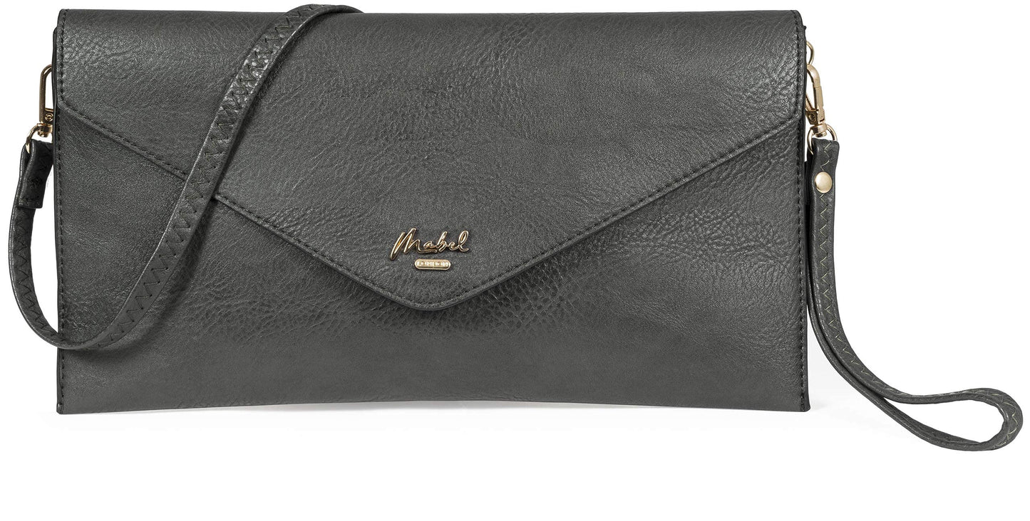 Piper - Vegan Leather Clutch Wristlet with Detachable Strap, Evening Purse Bag