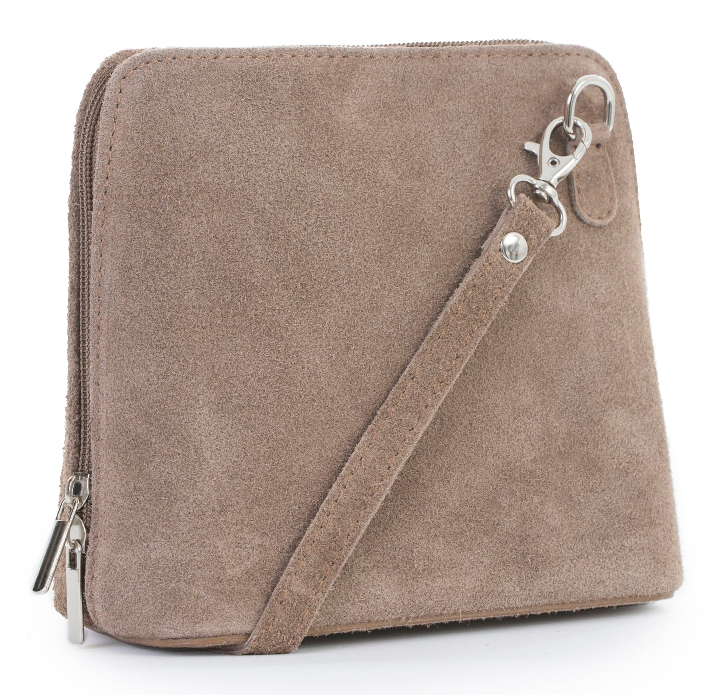 Abby - Genuine Italian Suede Leather Small Crossbody Bag Handmade in Florence Tuscany