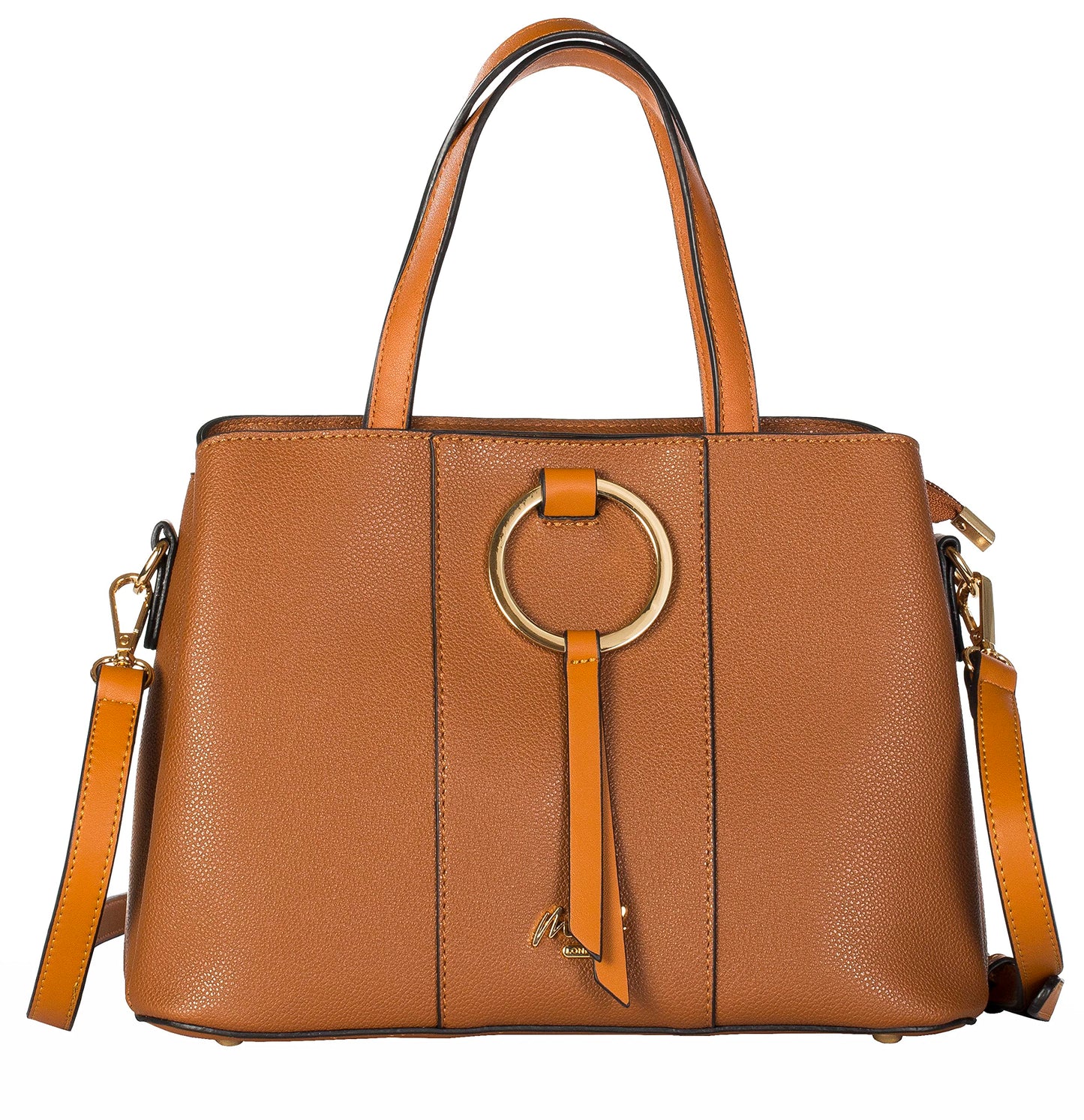 Lumi - Vegan Leather Satchel Handbag with Top Handles, Multiple Pockets & Strap