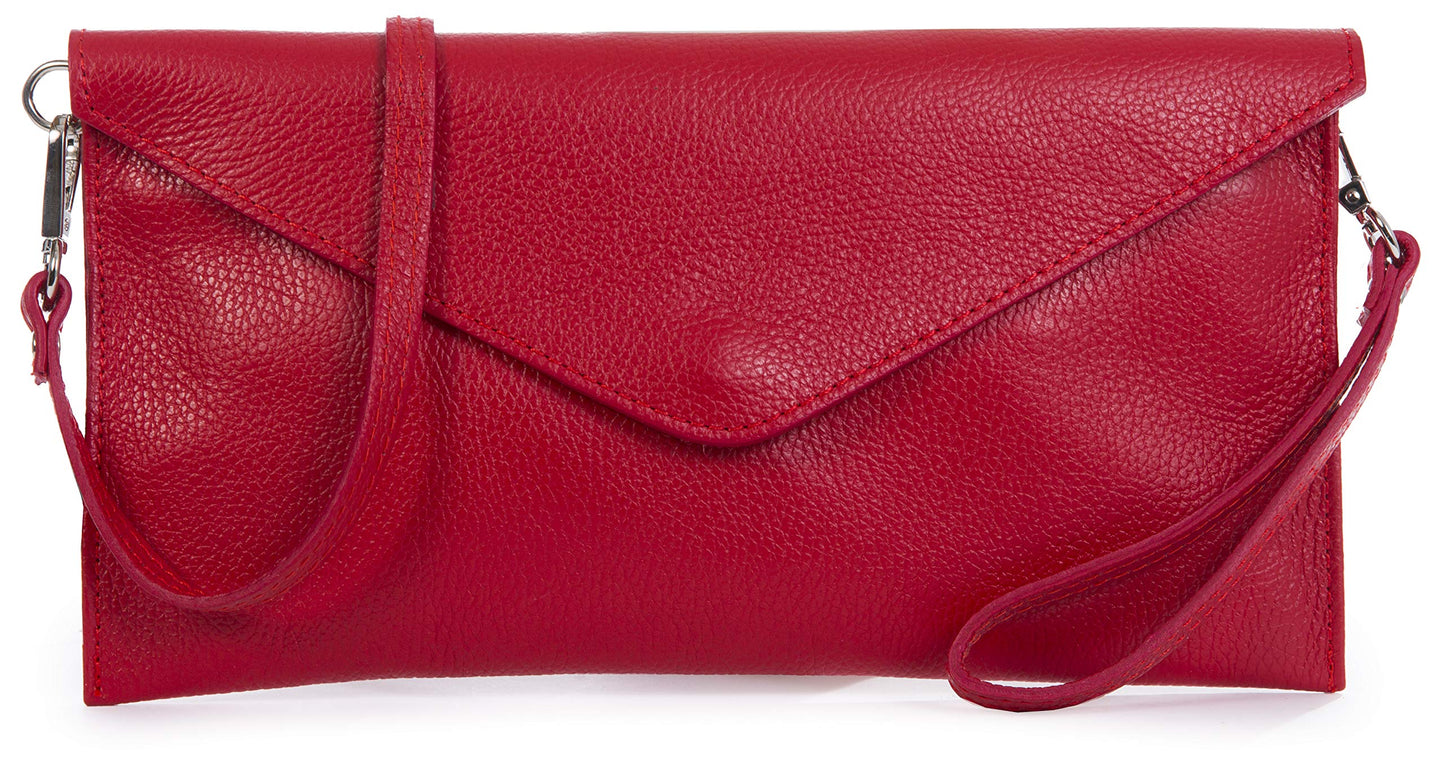 Thea - Genuine Italian Leather Clutch, Crossbody & Wristlet Bag Handmade in Florence