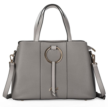 Elegant Satchel Handbag with Top Handles, Multiple Pockets & Shoulder Strap - Lumi