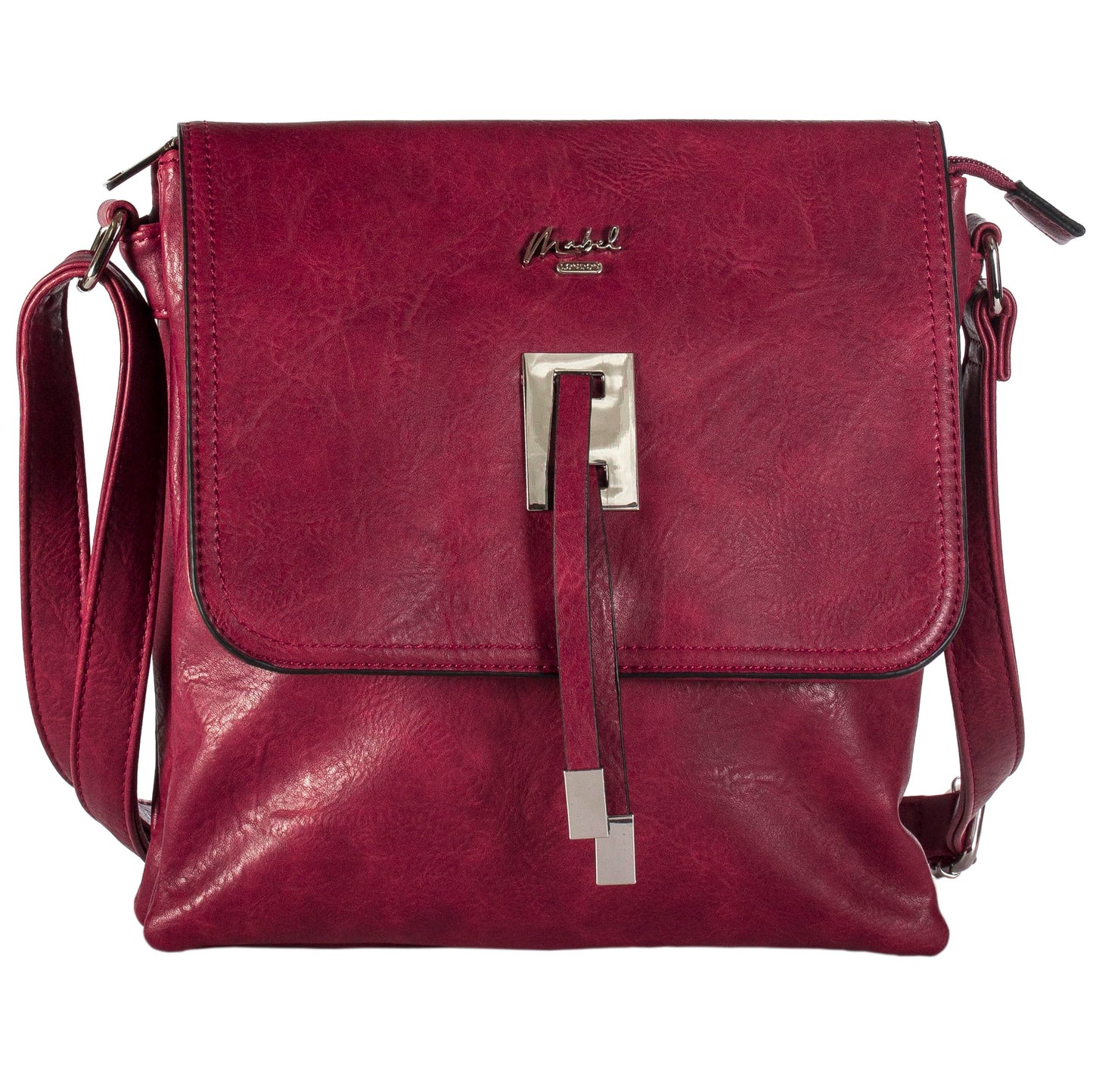 Zeta - Vegan Leather Medium Crossbody Bag with Zip Closure & Organised Interior