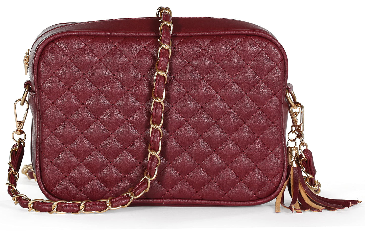 Mia - Vegan Leather Quilted Small Crossbody Bag with Adjustable Strap & Zip