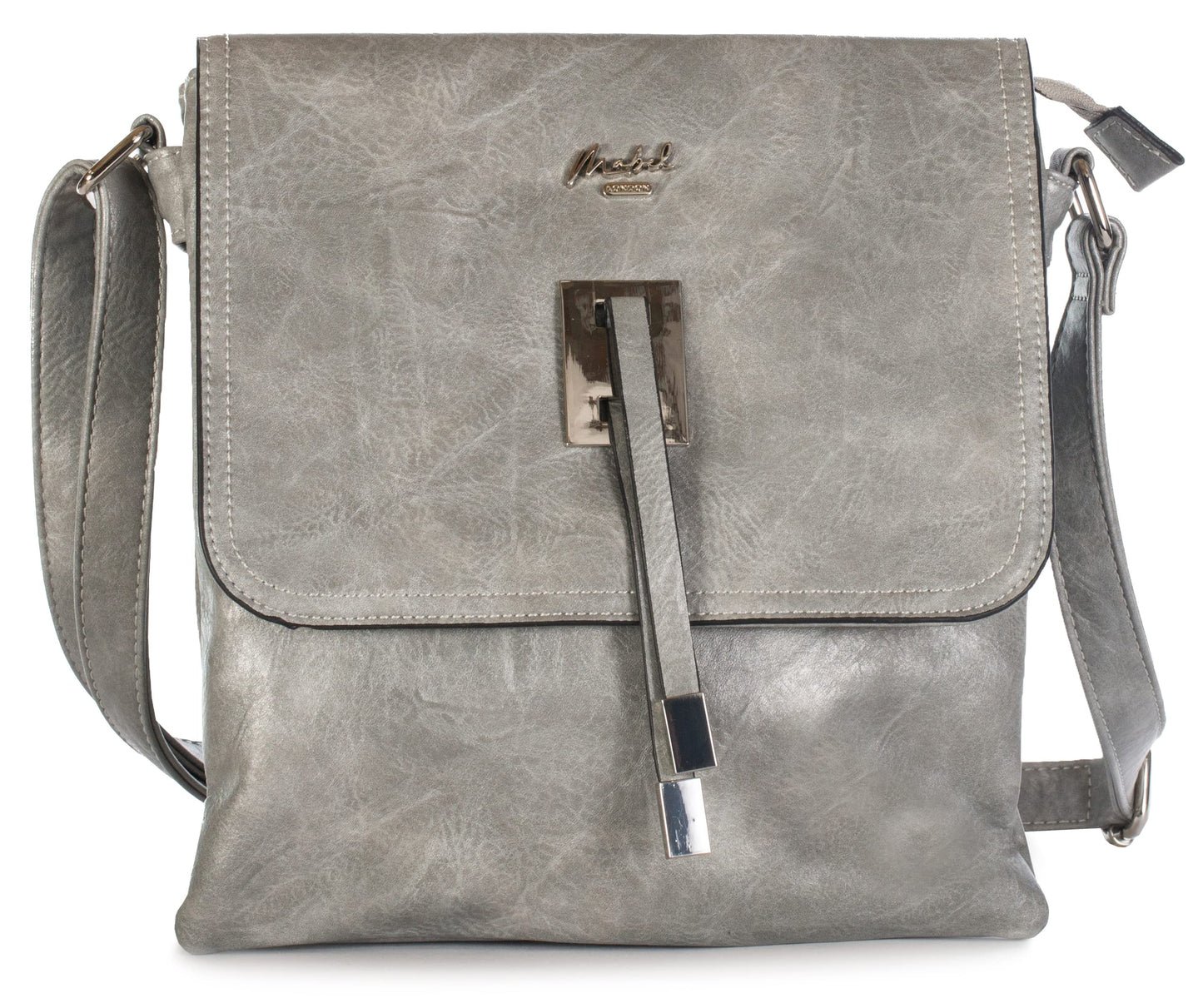 Zeta - Vegan Leather Medium Crossbody Bag with Zip Closure & Organised Interior