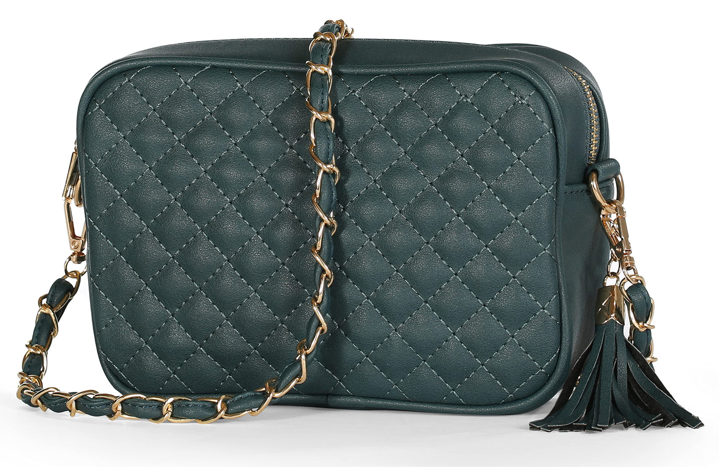 Mia - Vegan Leather Quilted Small Crossbody Bag with Adjustable Strap & Zip