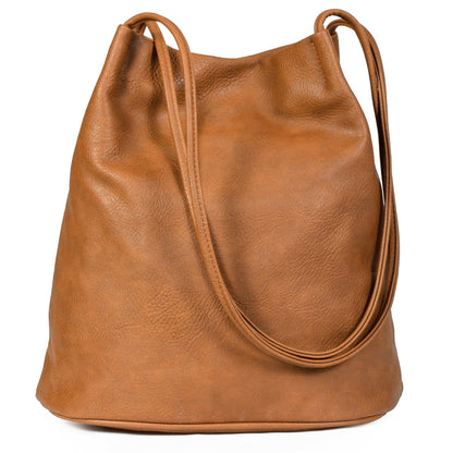 Delilah – Medium Vegan Leather Hobo Shoulder Bag with Pockets