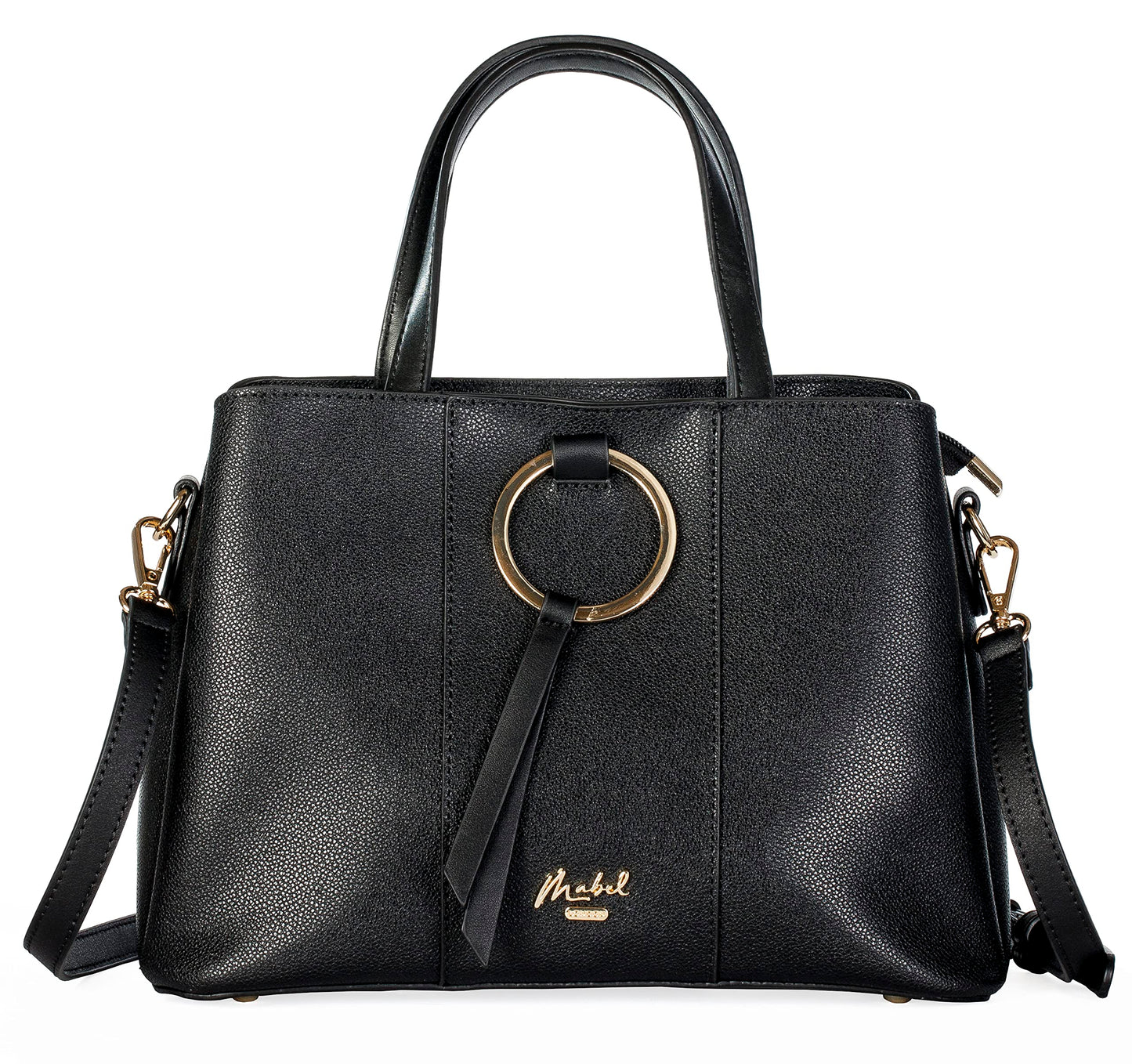 Lumi - Vegan Leather Satchel Handbag with Top Handles, Multiple Pockets & Strap