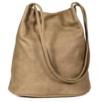 Delilah – Medium Vegan Leather Hobo Shoulder Bag with Pockets