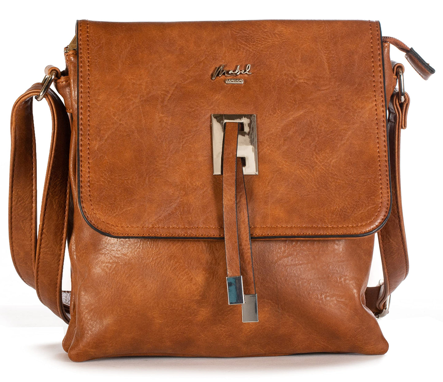 Zeta - Vegan Leather Medium Crossbody Bag with Zip Closure & Organised Interior