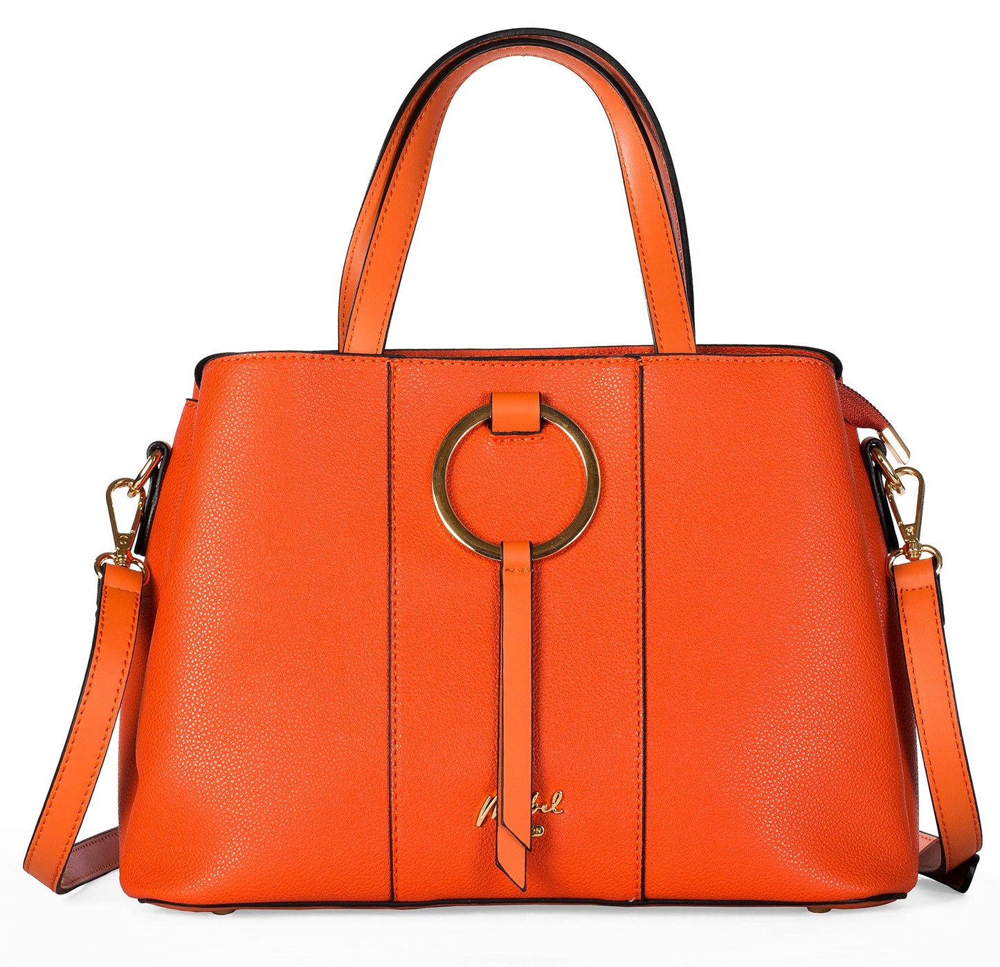 Lumi - Vegan Leather Satchel Handbag with Top Handles, Multiple Pockets & Strap