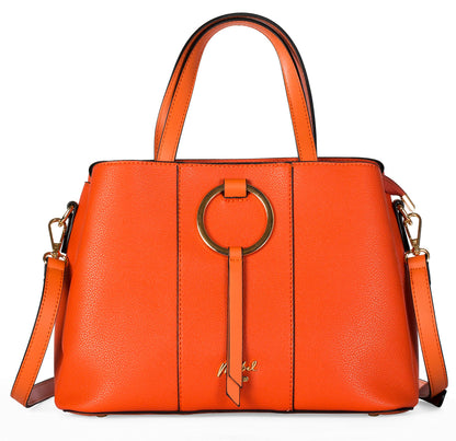 Elegant Satchel Handbag with Top Handles, Multiple Pockets & Shoulder Strap - Lumi