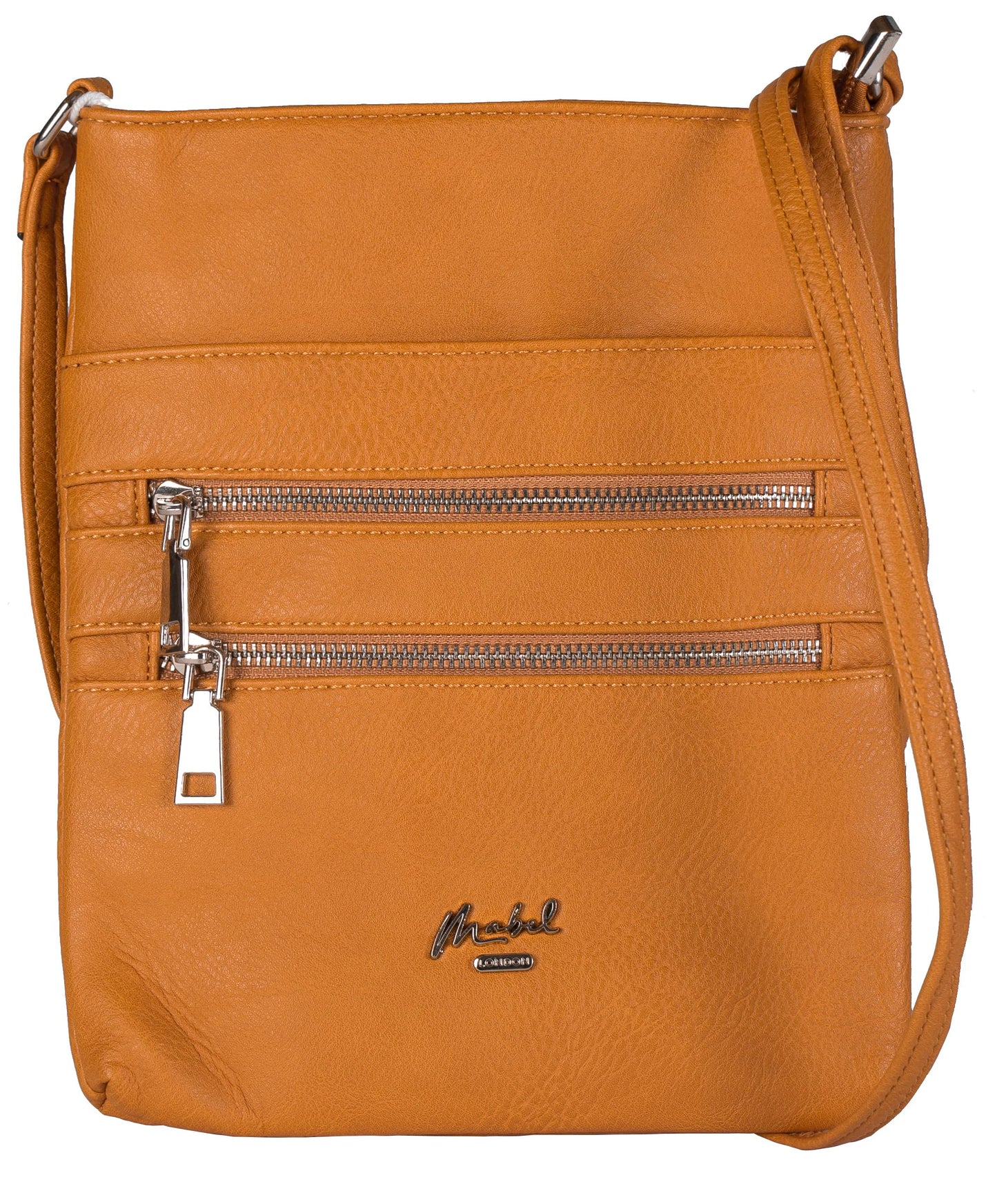 Tessa - Vegan Leather Small Crossbody Bag with Multiple Front Zip Pockets